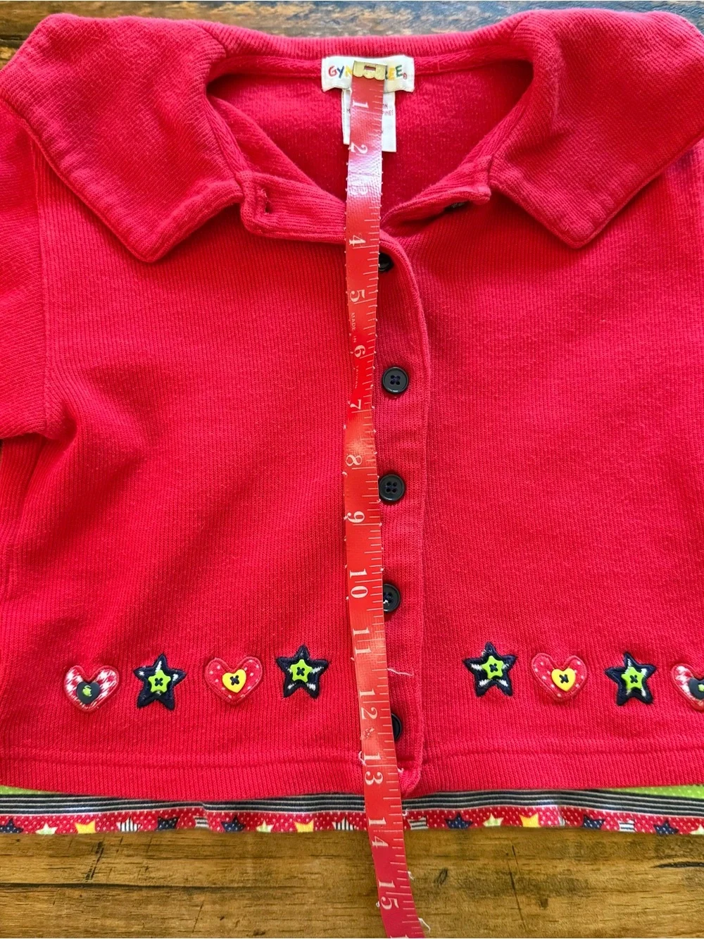 Vintage Gymboree  Girls Jacket Top Red Size L Rainbow Tag 90s Retro.